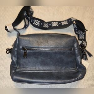 Stylish Blue Leather Crossbody Bag